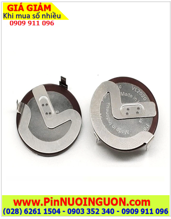 Panasonic VL2020 (chân thép vòng), Pin sạc 3v lithium sạc Panasonic VL2020 chính hãng /Xuất xứ Indonesia